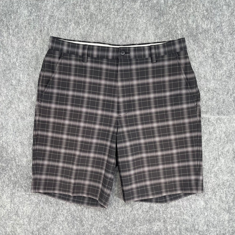 Footjoy Short Mens 34 Brown Plaid Golf Performance Flat Front FJ